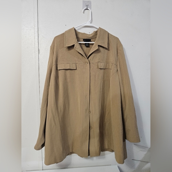 Lane Bryant Tan Plus Size Button Up Womens Jacket! - Picture 1 of 6